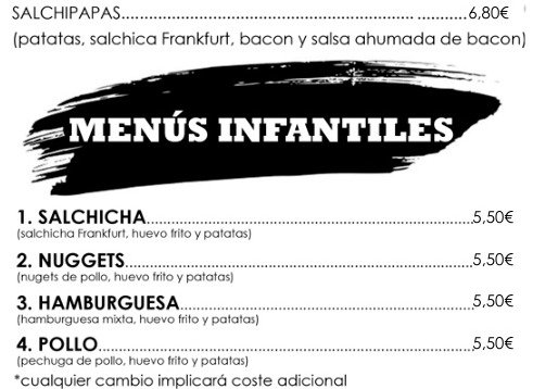 Sección Menús infantiles de la carta de Hermán